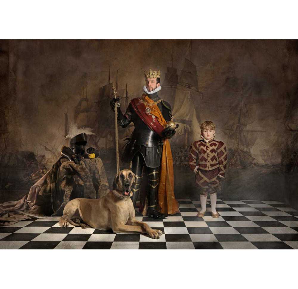 Kong Frederik II og hans søn Christian IV fortolket af designer Jim Lyngvild - postkort - Kort og plakater vores særudstillinger - Kort og plakater - Shop | Nationalmuseet