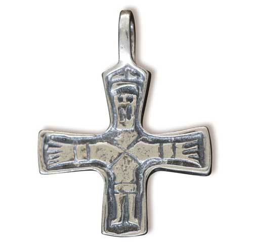 Vikingekors med kristusfigur - sølv