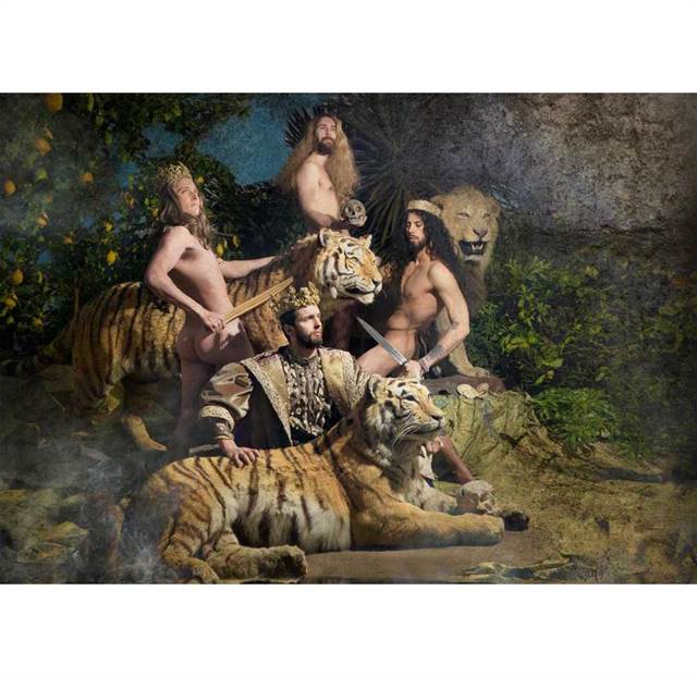 Kong Frederik II på tigerjagt fortolket af designer Jim Lyngvild - postkort