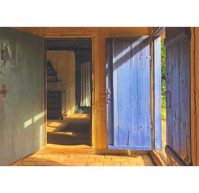 Rum med blå dør - Postkort