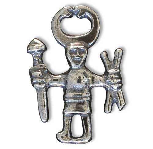 Odinfigur med horn - sølv
