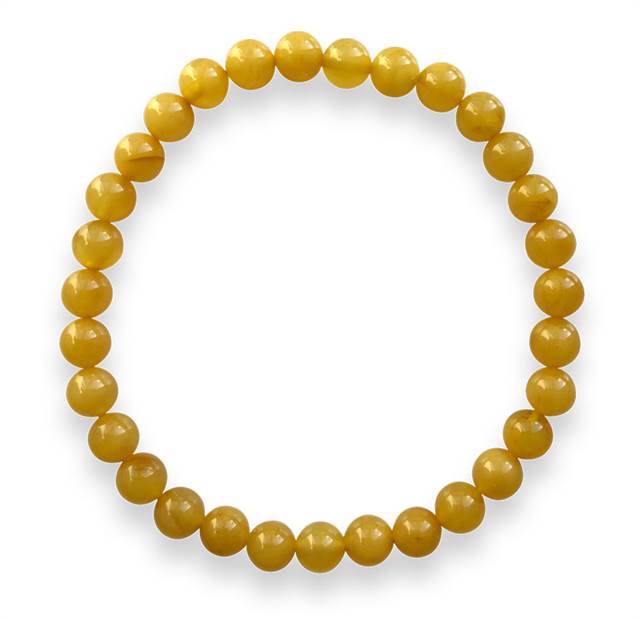 Armbånd med små perler i gult rav