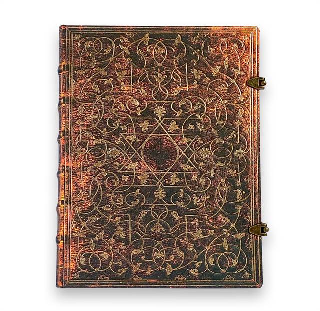 Notesbog i læderlook - dekoreret i renæssancestil