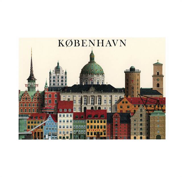 Det historiske København - enkeltkort, A5-format