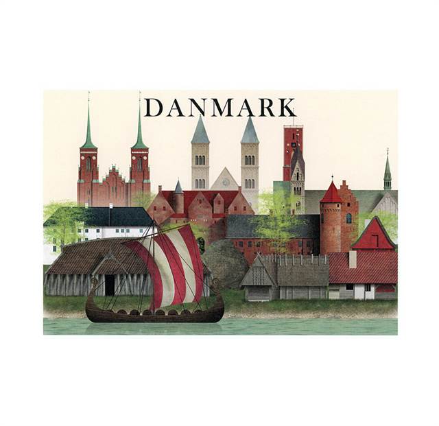 Det historiske Danmark - enkeltkort, A5-format