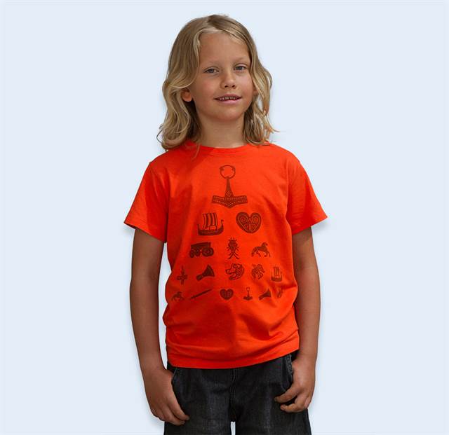 Orange vikinge T-shirt med synstavle