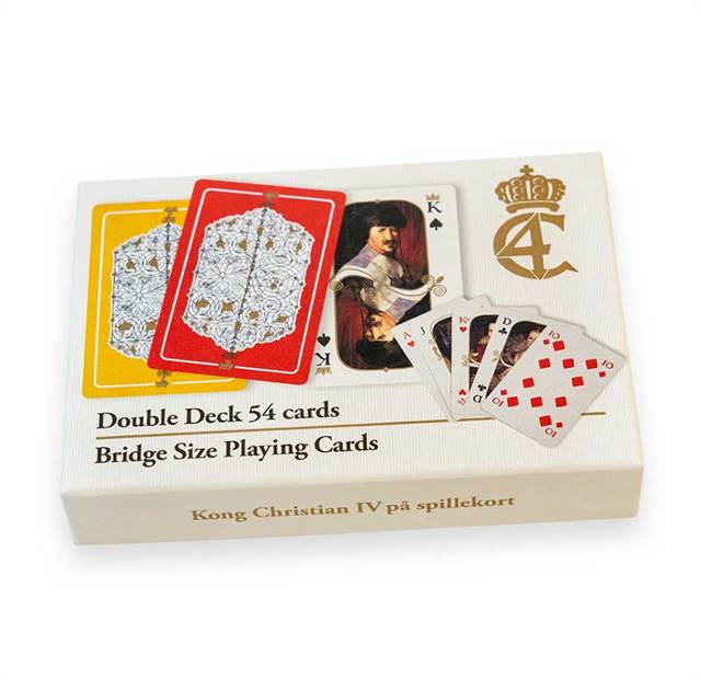 Spillekort med kong Christian IV
