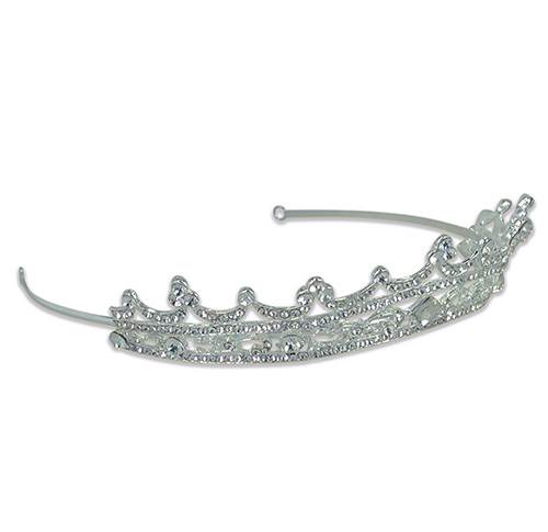 Sølvfarvet prinsesse-tiara - stor model