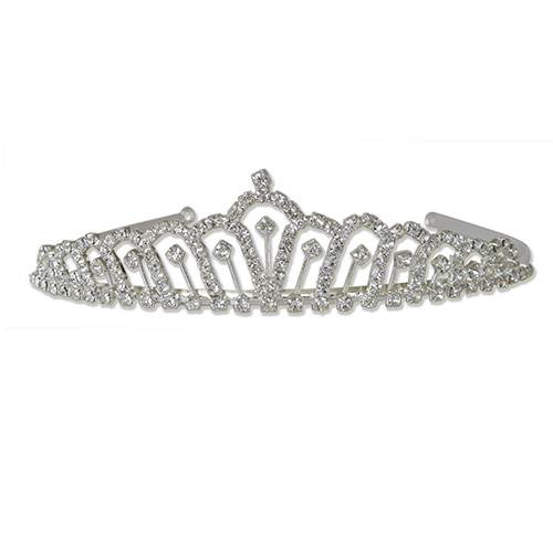 Sølvfarvet prinsesse-tiara - lille model