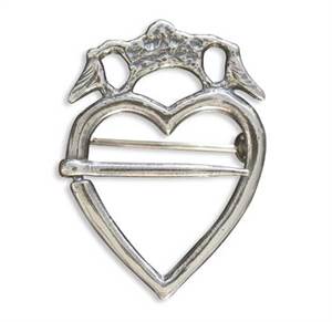 Hjerteformet broche - sølv