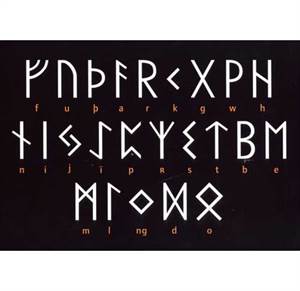 Runealfabet fra jernalderen - postkort