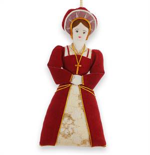 Adelig kvinde fra renæssancen i tekstil og guldtråd - håndlavet