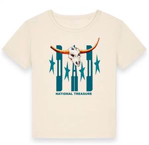 Råhvid D-A-D T-shirt, dame - 'Molly med Guldhorn'  i økologisk bomuld